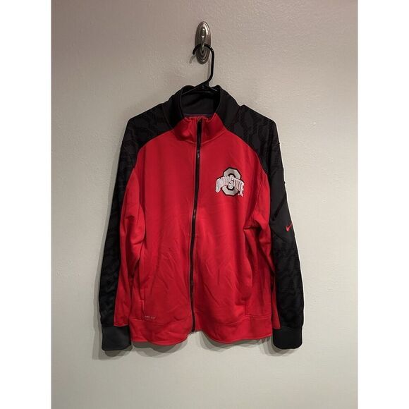 Ohio State Buckeyes Men’s Large Nike Dri Fit Full Zip Jacket Red - Picture 1 of 10